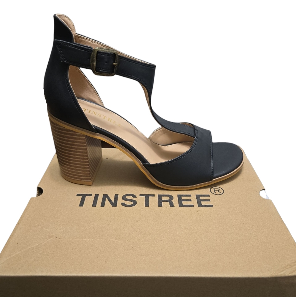 Tinstree Black Women's Block Heel Sandals